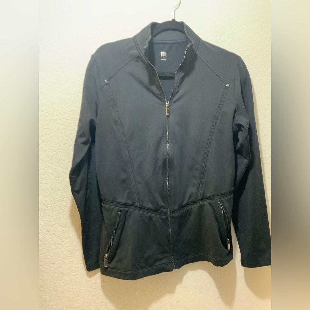 Tail full zipper light weight jacket  black